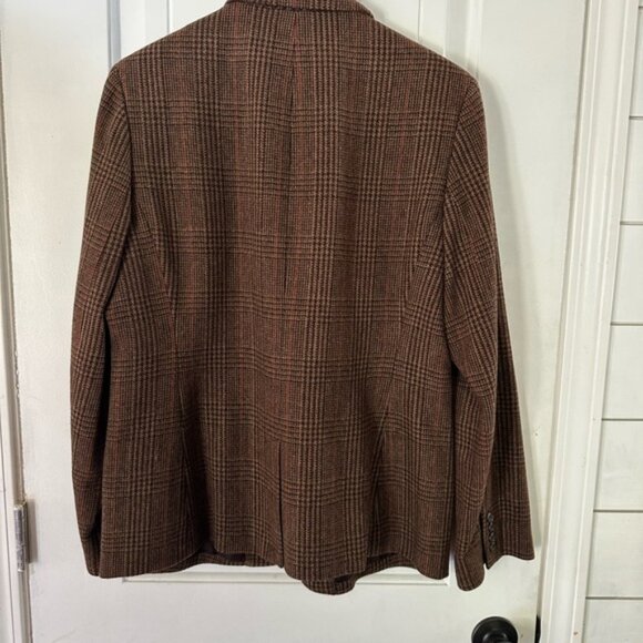 Chaps Brown Plaid Blazer old money wool blend - Picture 4 of 4